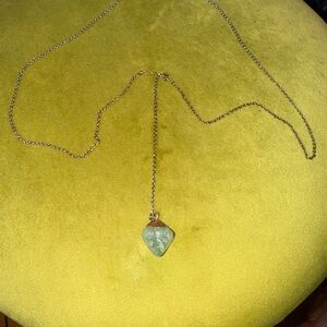 Elegant Necklace with Green Crystal Pendant